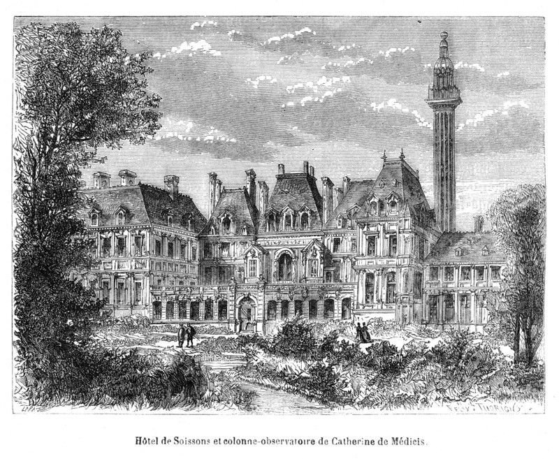 Hôtel de Soissons et colonne observatoire de Catherine de Médicis.
