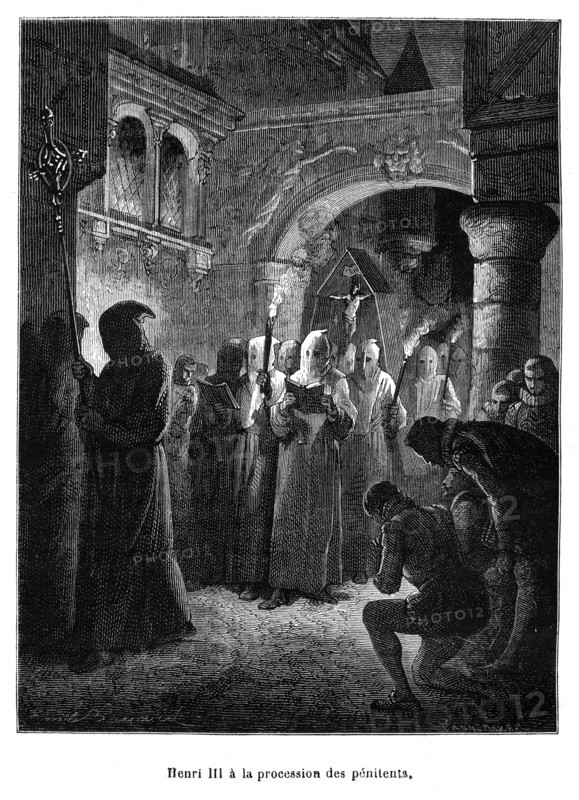 Henri III lors d'une procession de pénitents.