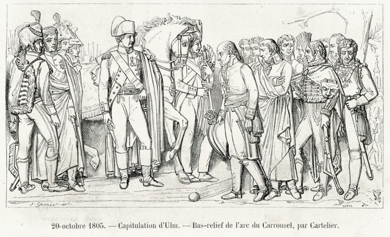 20 octobre 1805. Capitulation d'Ulm. Bas-relief de l'arc du Carrousel, par Cartelier.