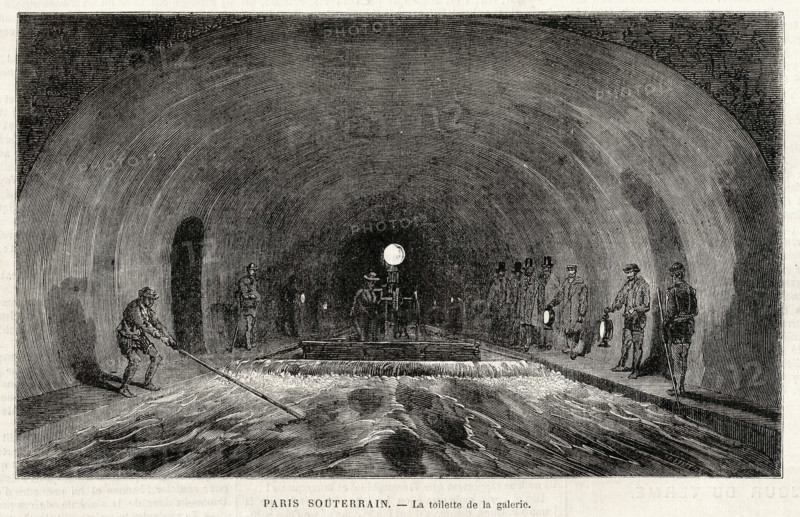 Les égouts de Paris. La toilette de la galerie.