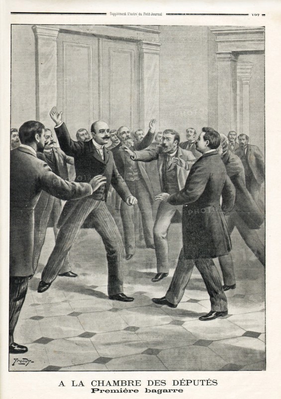 Le Petit Journal (supplément Illustré) du Dimanche 12 juin 1902. N° 605. Bagarre à la Chambre des Députés. Assemblée Nationale.