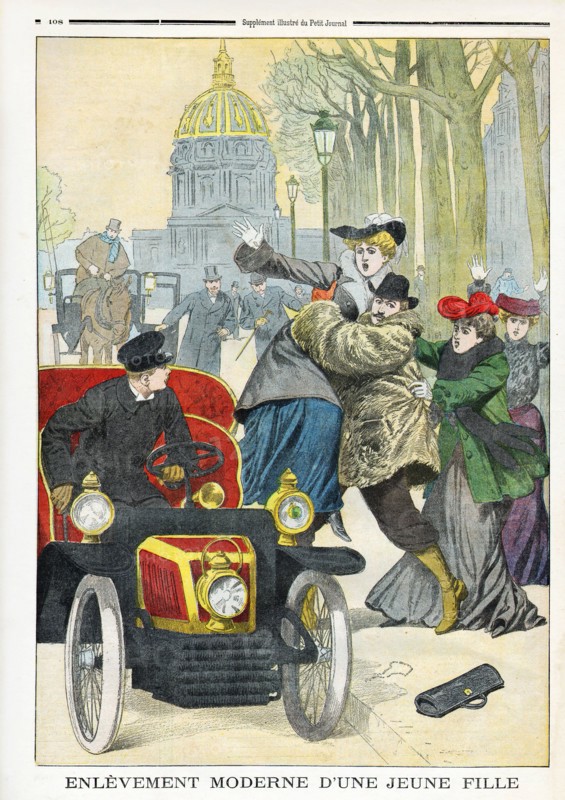 A young woman being kidnapped in Paris