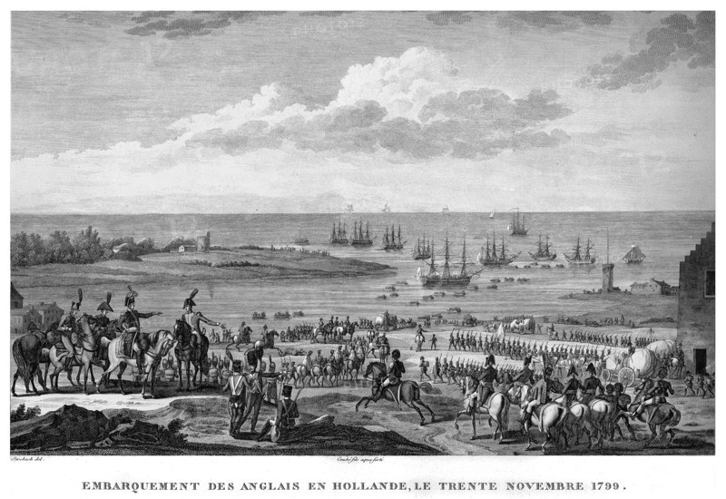 Epopée napoléonienne. Napoléon 1er. Embarquement des Anglais en Hollande, le 30 novembre 1799.