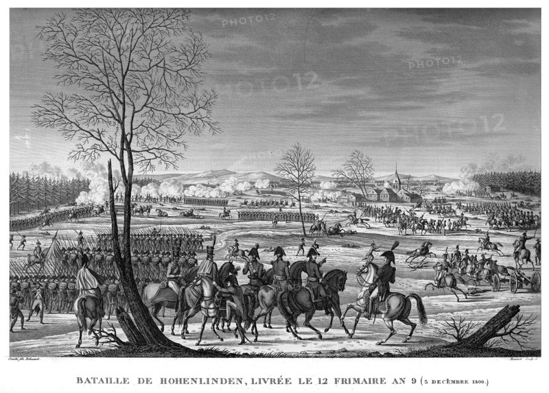 Epopée napoléonienne. Napoléon 1er. Bataille de Hohenlinden, livrée le 12 Frimaire de l'An IX. 3 décembre 1800.