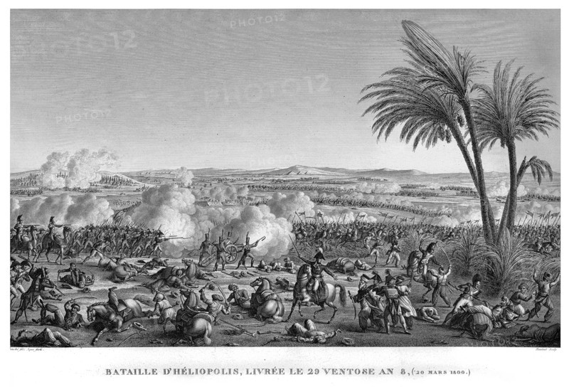 Epopée napoléonienne. Napoléon 1er. Bataille d'Héliopolis, livrée le 29 Ventôse de l'An VIII. 20 mars 1800.