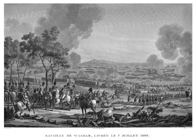Epopée napoléonienne. Napoléon 1er. Bataille de Wagram, livrée le 7 juillet 1809.