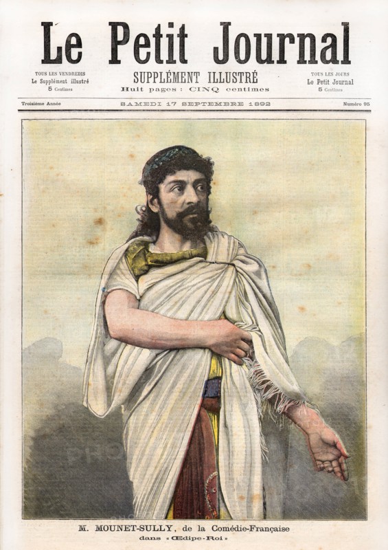 Mounet-Sully de la Comédie Française, dans Oedipe Roi