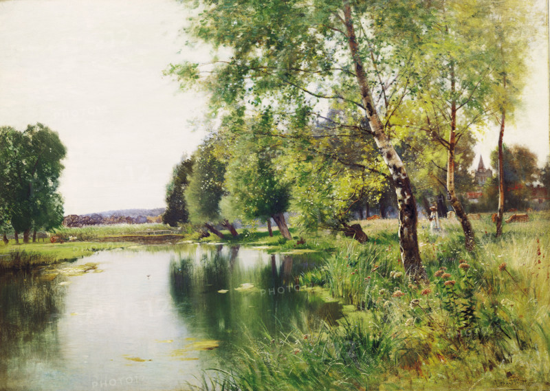 Parton, Paysage d'été au bord de la rivière