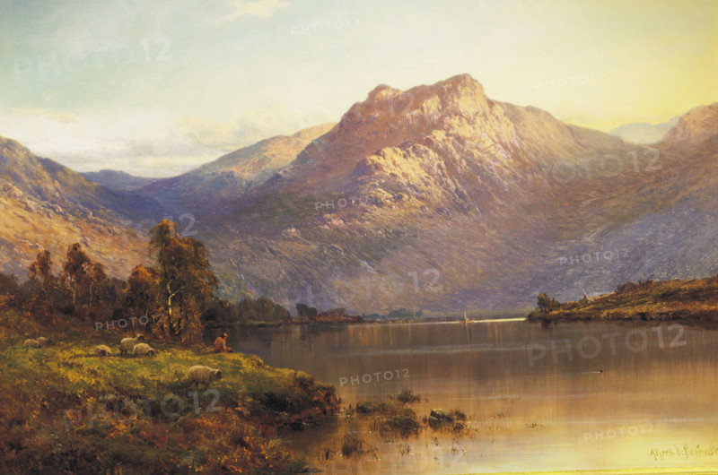 Breanski, A View of Benmore At Sunset