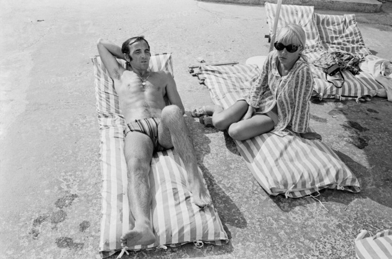 Charles Aznavour in holidays at La Napoule