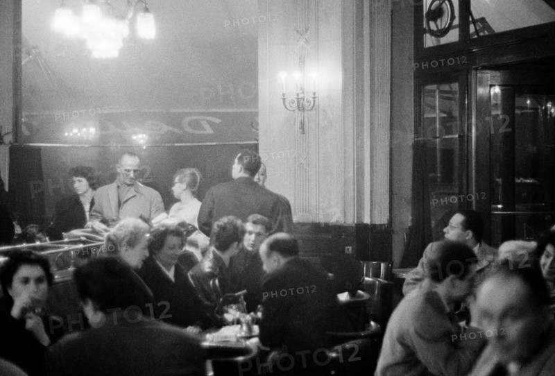 Parisians at Les Deux Magots, 1958