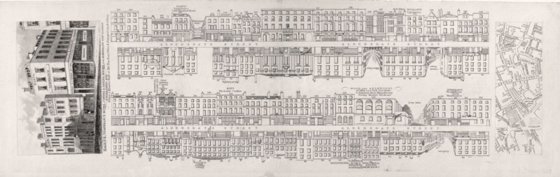 Plan of Aldersgate Street, London, c1839. Artist: Anon