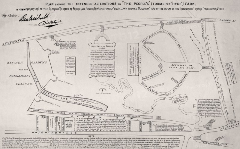 Plan of Hyde Park, 1867. Artist: Anon