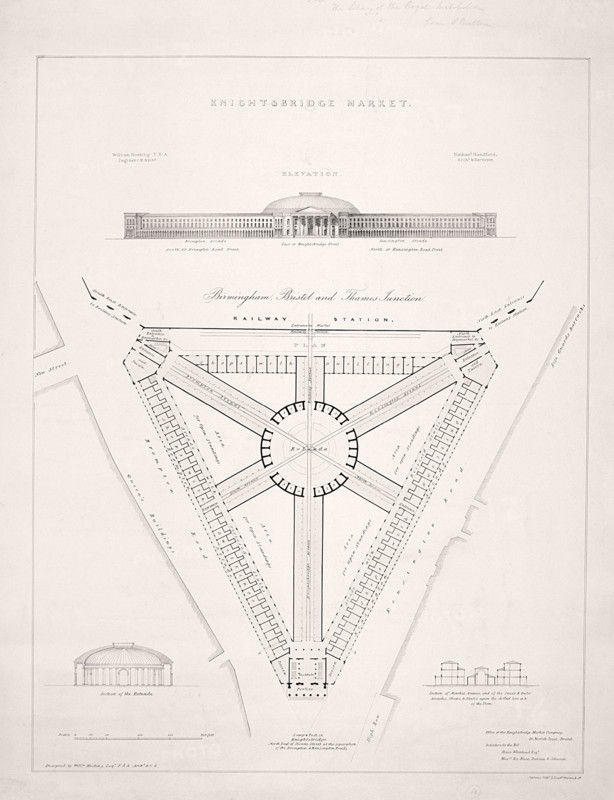 Design for Knightsbridge Market, London, c1840. Artist: JR Jobbins