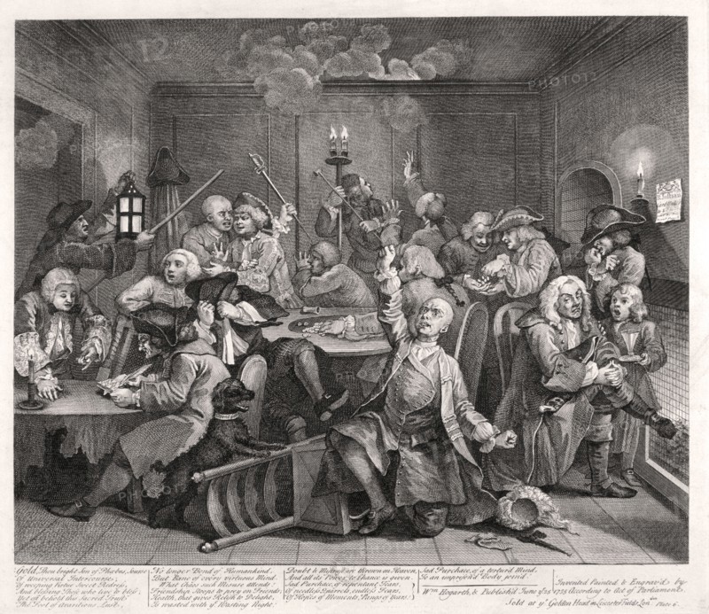 'A Rake's Progress', 1735; plate VI of VIII. Artist: William Hogarth
