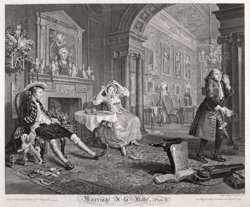 'Marriage a la Mode', 1745; plate II. Artist: Bernard Baron
