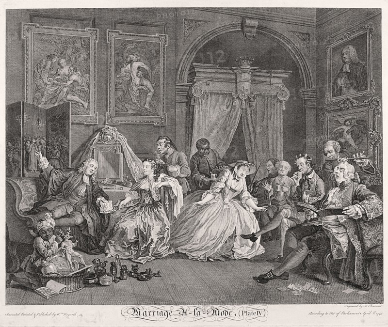 'Marriage a la Mode', 1745; plate IV. Artist: Simon François Ravenet