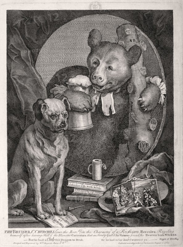 'The Bruiser, C. Churchill ... in the character of a Russian Hercules ...', 1763. Artist: William Hogarth