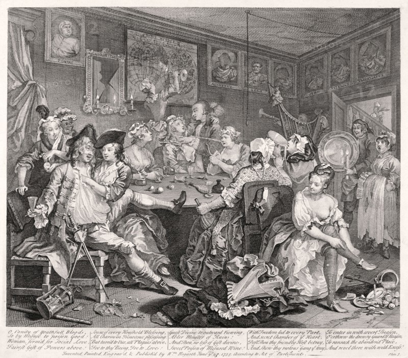 'A Rake's Progress', 1735, plate III of VIII. Artist: William Hogarth