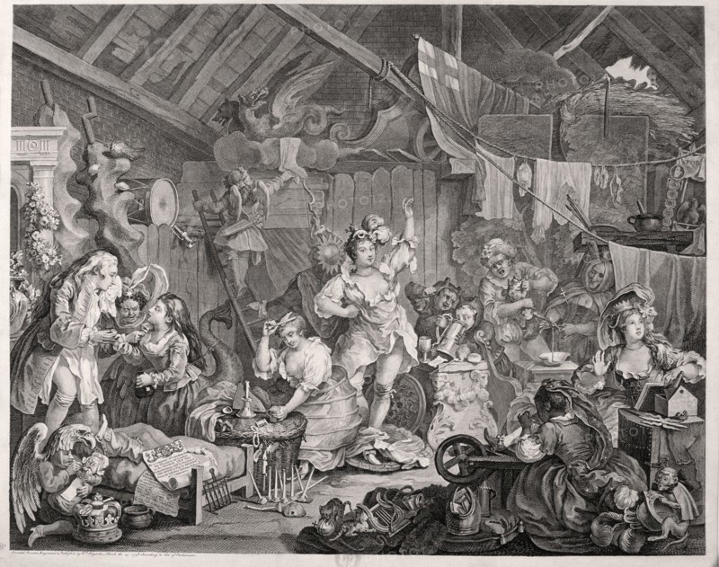 'Strolling actresses dressing in a barn', 1738. Artist: William Hogarth