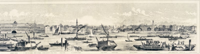 London from the River Thames, 1844 Artist: Frank Vizetelly