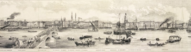 London from the River Thames, 1844 Artist: Frank Vizetelly