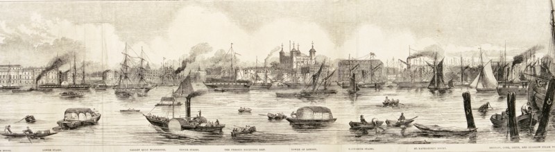 London from the River Thames, 1844 Artist: Frank Vizetelly