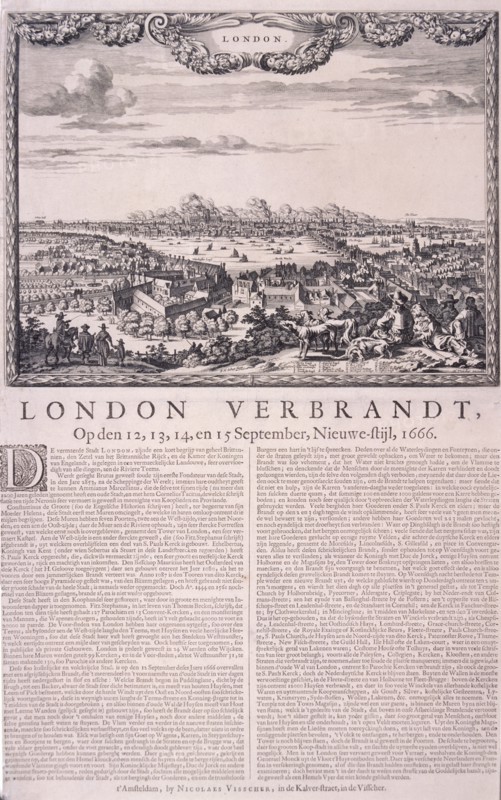 The Great Fire of London, 1666. Artist: Pieter Hendrickcz Schut