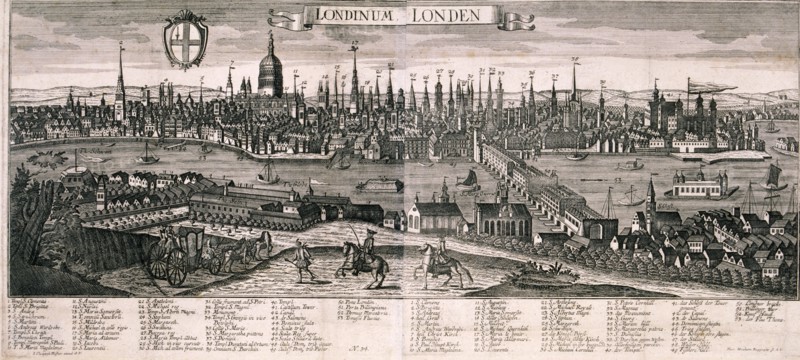 Panoramic view of London, c1730. Artist: Marc Abraham Ruprecht