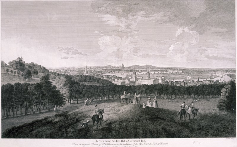 View from Greenwich Park, London, c1774. Artist: I Wood