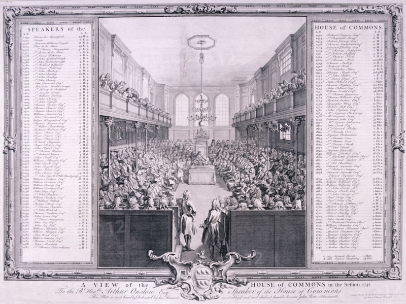 House of Commons, Palace of Westminster, London, 1785. Artist: Anon