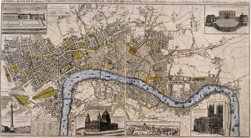 Map of London, 1798. Artist: Anon