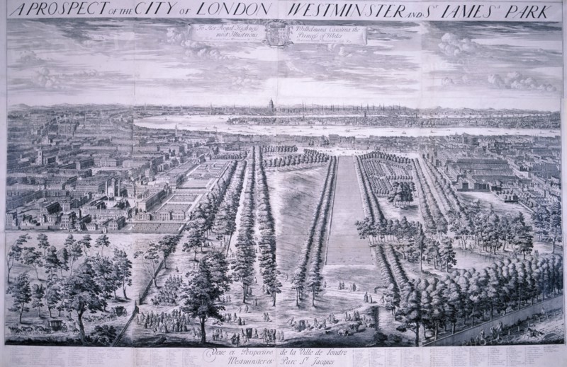 Panoramic view of London, 1720. Artist: Johannes Kip