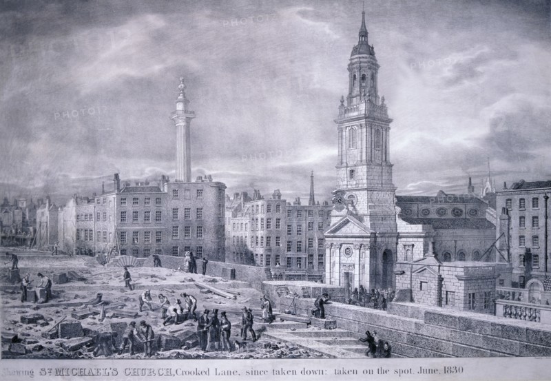 King William Street, 1830. Artist: George Scharf