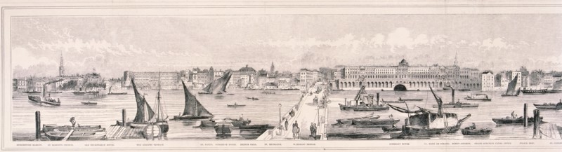 Panoramic view of London, 1844. Artist: Henry Vizetelly