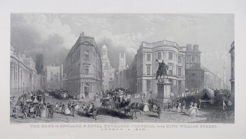 Bank of England, Threadneedle Street, London, (1840?) Artist: Henry Wallis