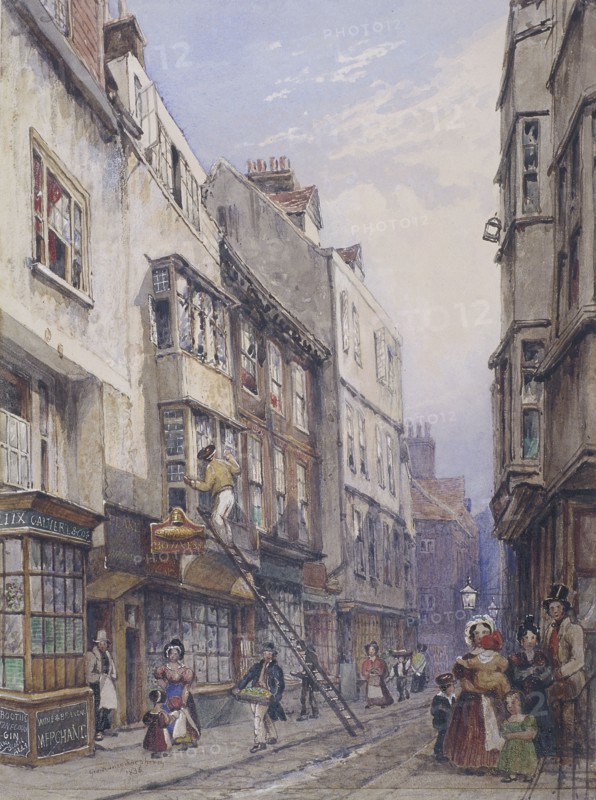 Bell Yard near Chancery Lane, London, 1835. Artist: George Sidney Shepherd