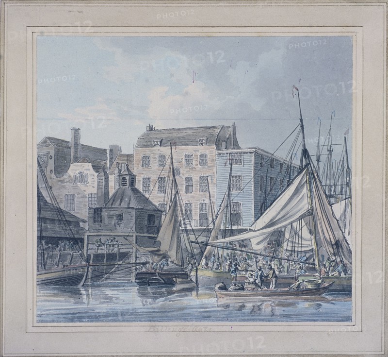 Billingsgate Wharf, London, c1790. Artist: Robert Clevely