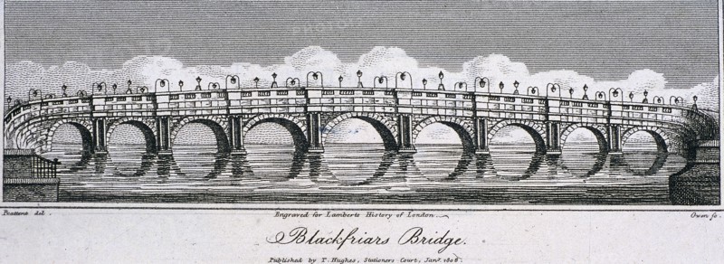 Blackfriars Bridge, London, 1806. Artist: Samuel Owen