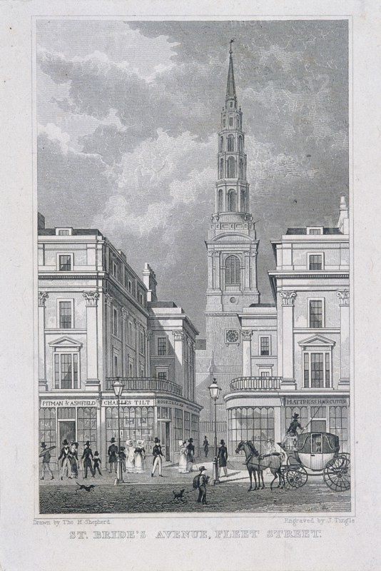 St Brides Avenue, London, 1829. Artist: James Tingle