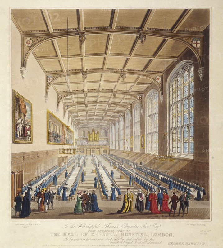 Christ's Hospital, London, 1830. Artist: George Hawkins