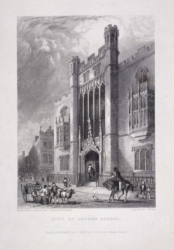 City of London School, London, 1837. Artist: John Woods