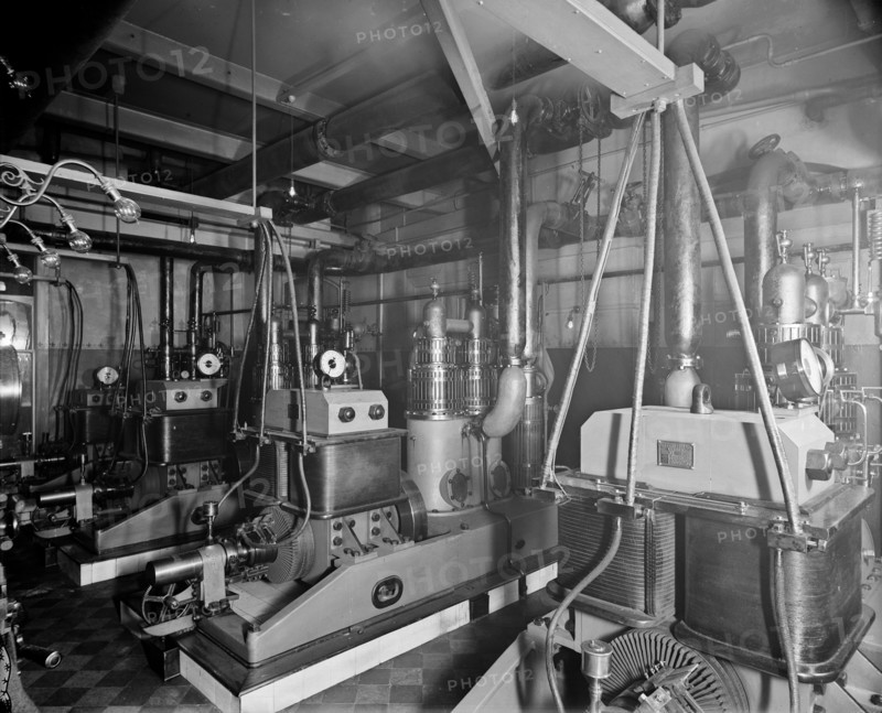 The engine room at Hotel Victoria, Northumberland Avenue, London, 1897