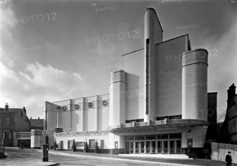 Exterior of the Odeon cinema, Parsons Hill, Woolwich, London, 1937