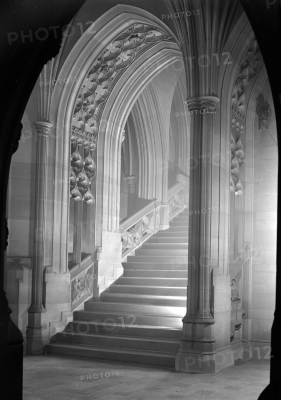 Staircase in the John Rylands Library, Deansgate, University of Manchester, 1942