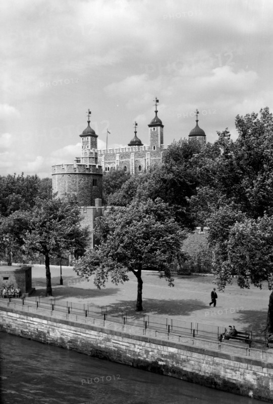 Tower of London from Tower Bridge, London, c1945-c1965