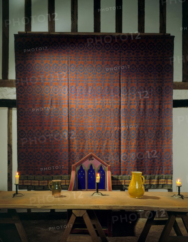 Table and Tapestry from the Medieval Merchant's House, French Street, Southampton, Hampshire, 1988