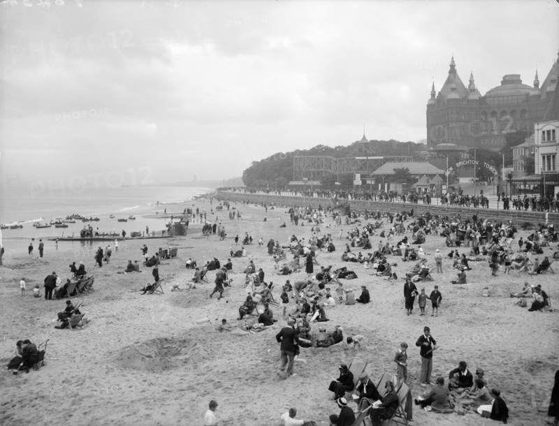Wallesey beach at New Brighton, Wirral, Merseyside, 1933