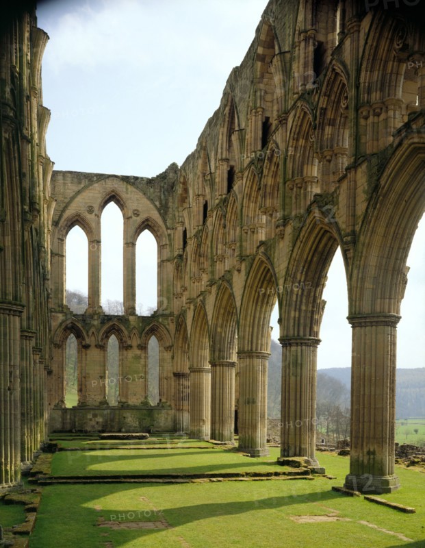 Chancel of the church at the Cistercian monastery of Rievaulx Abbey, North Yorkshire, 1994