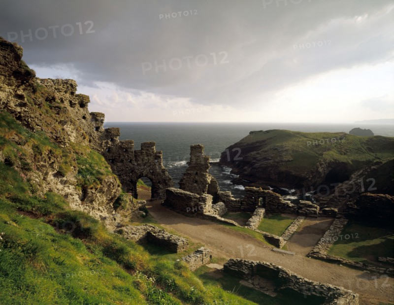 Looking out to sea from the ruins of Tintagel Castle, Cornwall, 1995